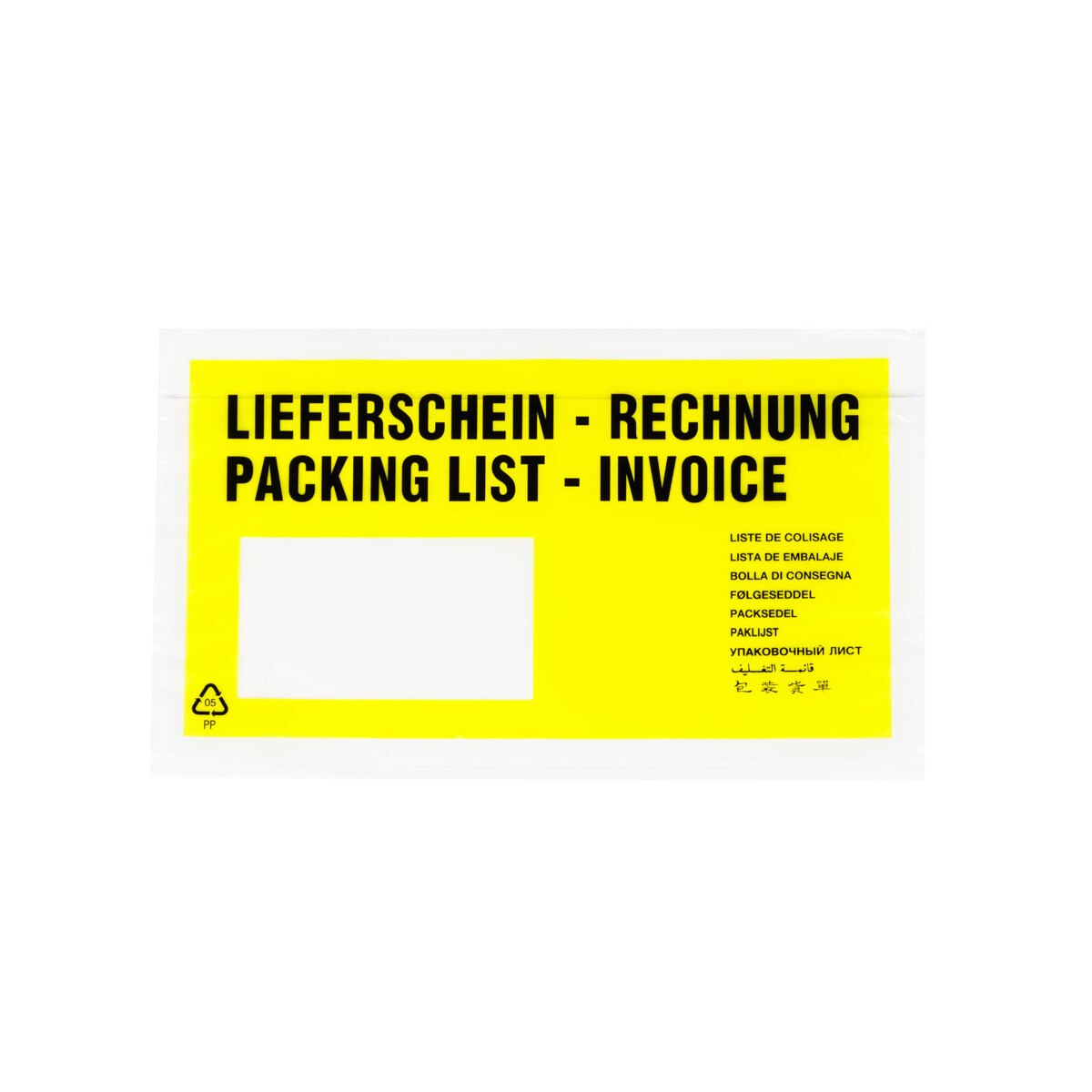 Lieferscheintaschen - Dokumententasche 135x235mm DIN Lang...