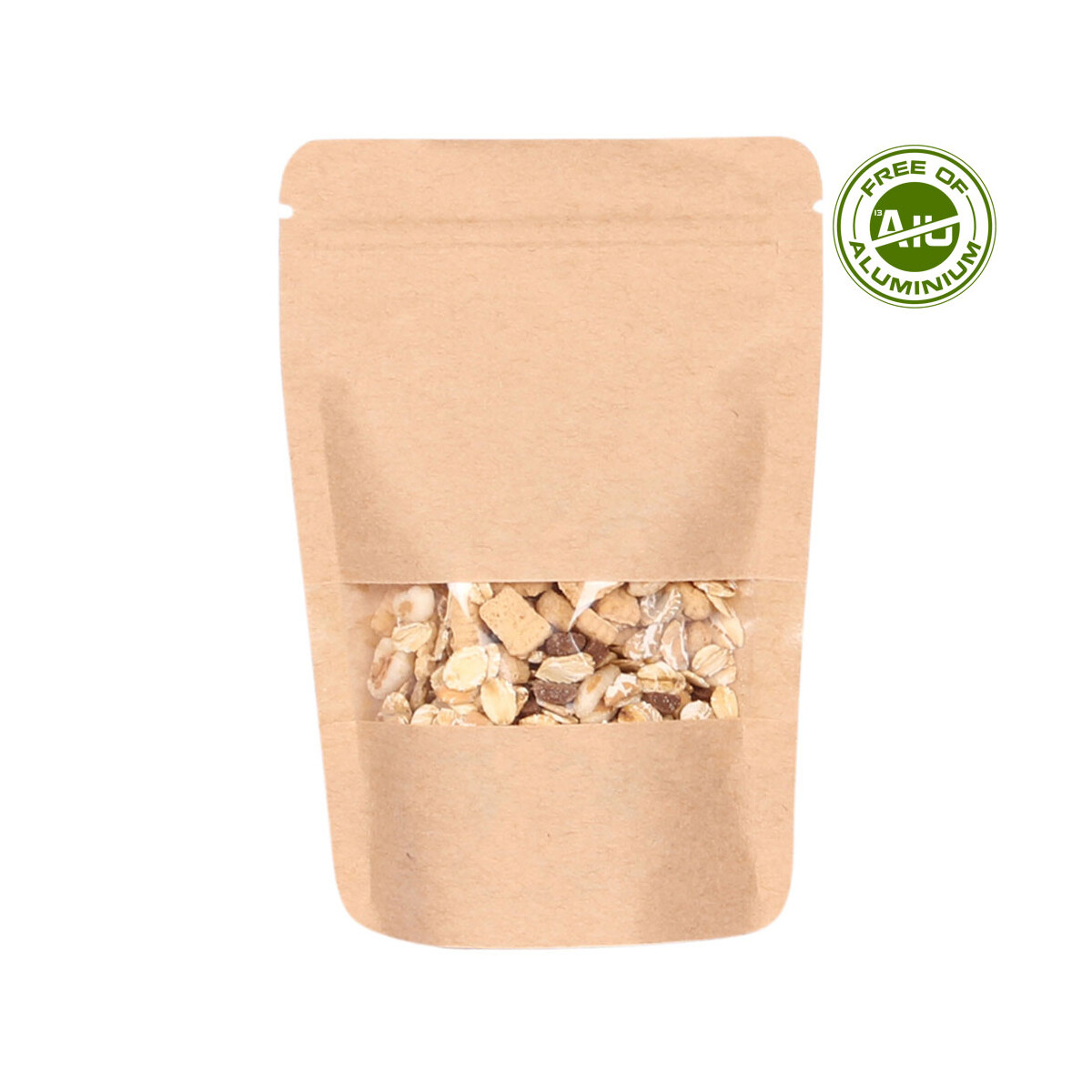 Doypack Stand-up pouch Kraft paper with sight window