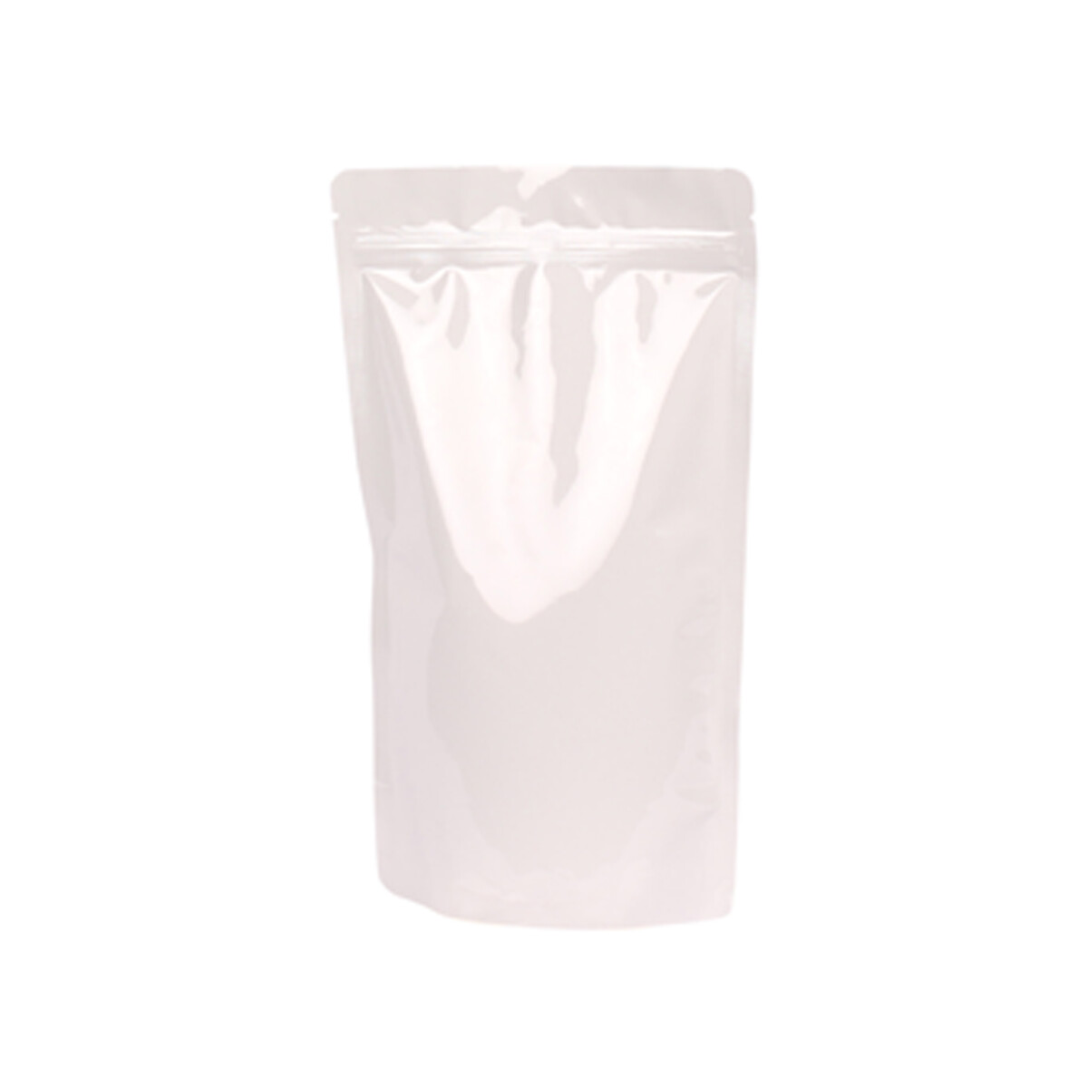 Glossy white stand-up pouch 85x140+ 50mm - 100ml