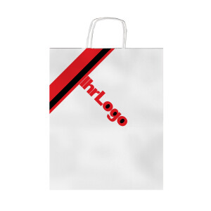 Kraft paper bag with customized print White 2-colour...