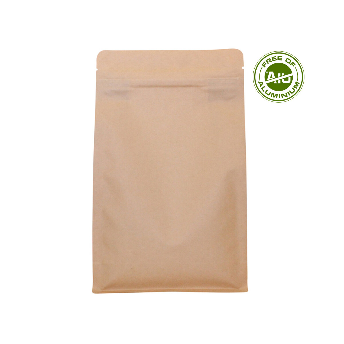 Flat bottom bag - Kraftpaper with zipper 160+75x270 mm -...