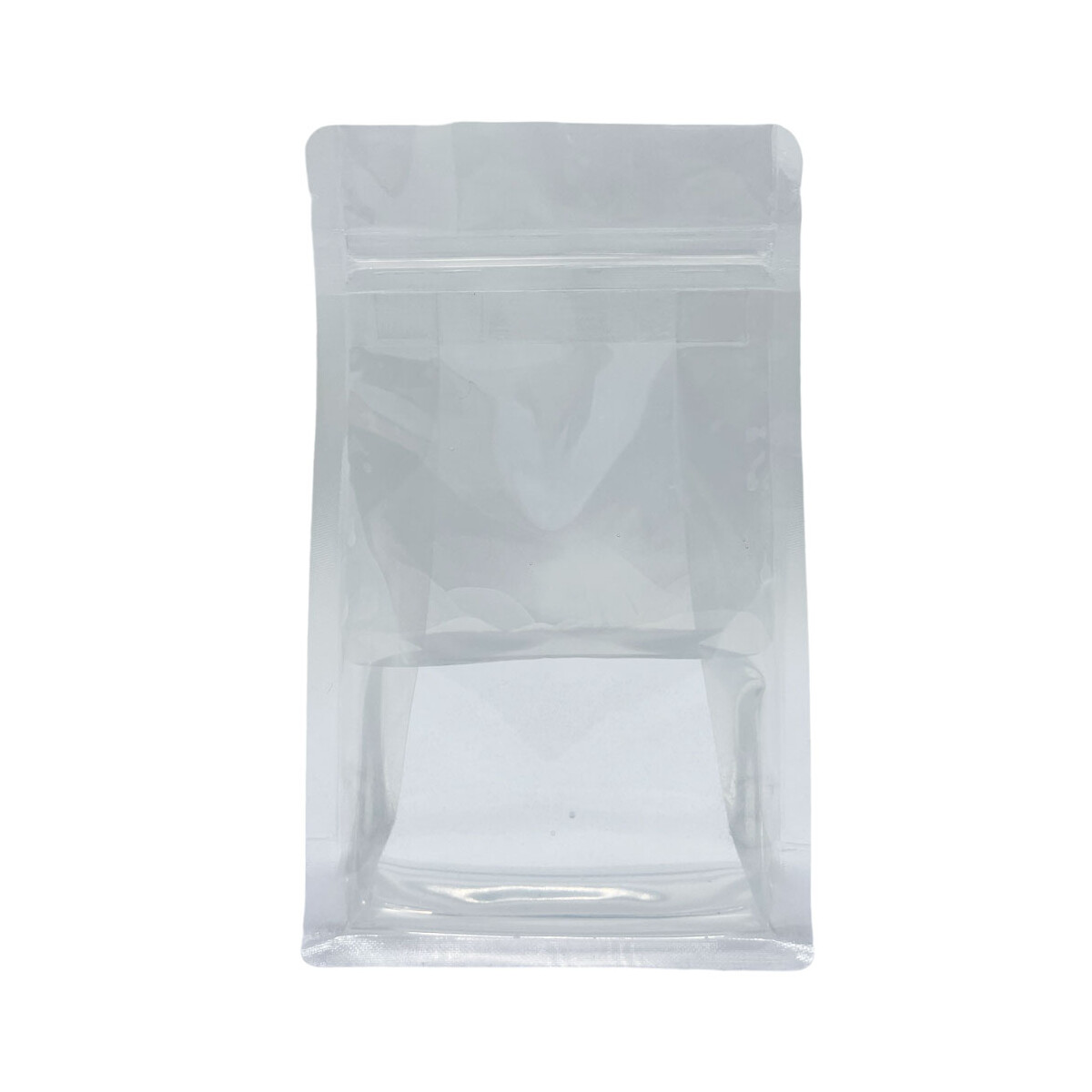 Block bottom pouch - transparent with zipper