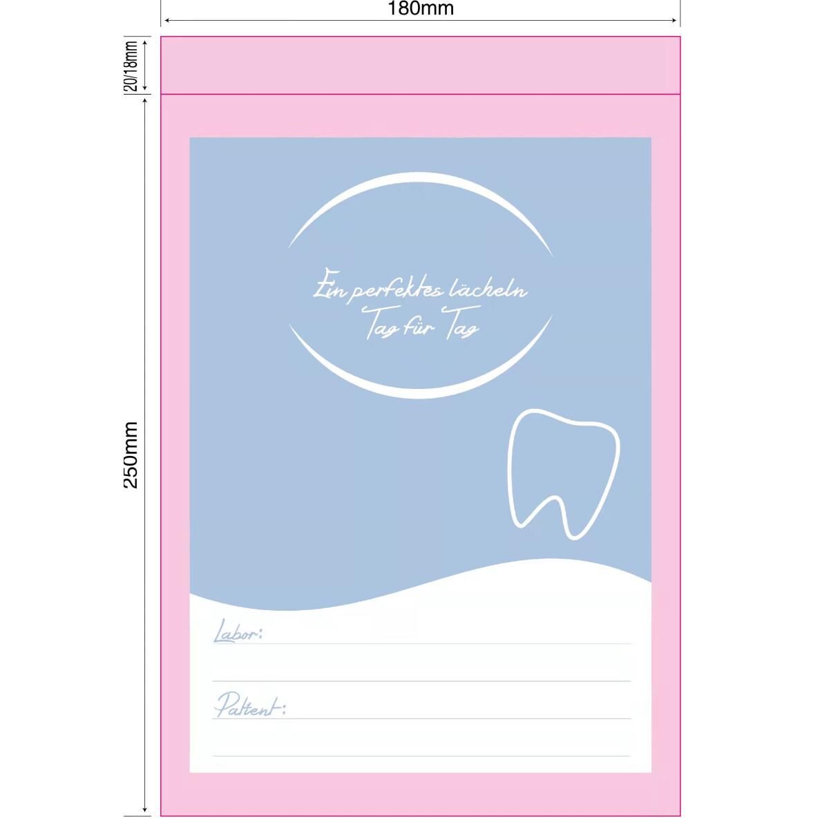 Dentist bag Perfect Smile Motif - 180 x 250mm, 50my