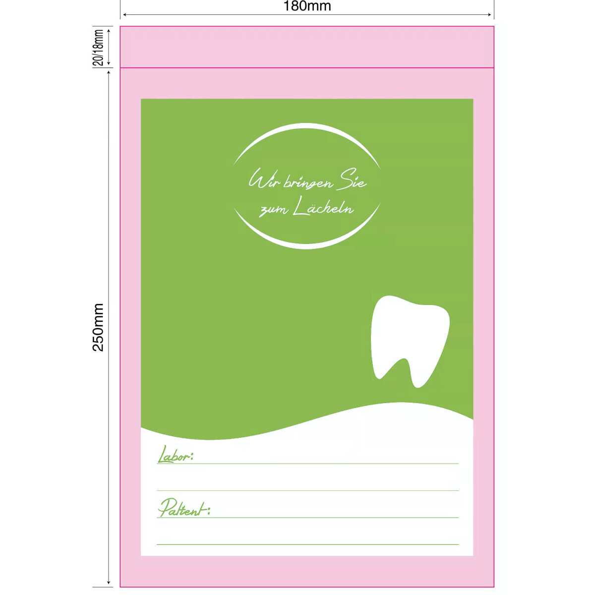 Dentist bag to smile Motif - 180 x 250mm, 50my