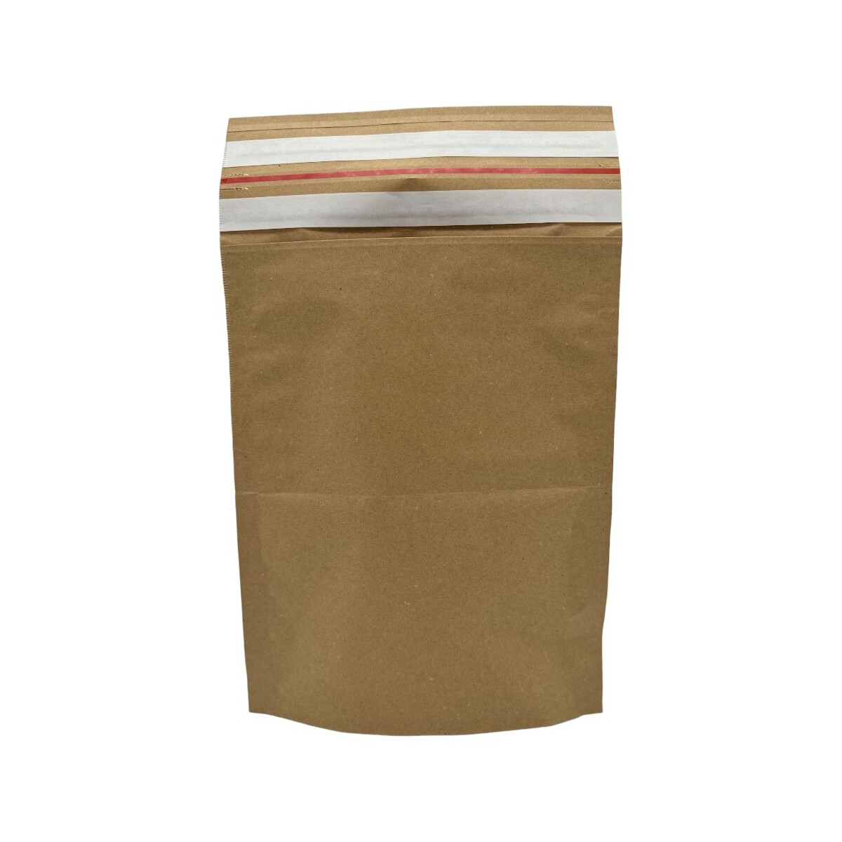 Paper mailing bags with bottom gusset and double adhesive