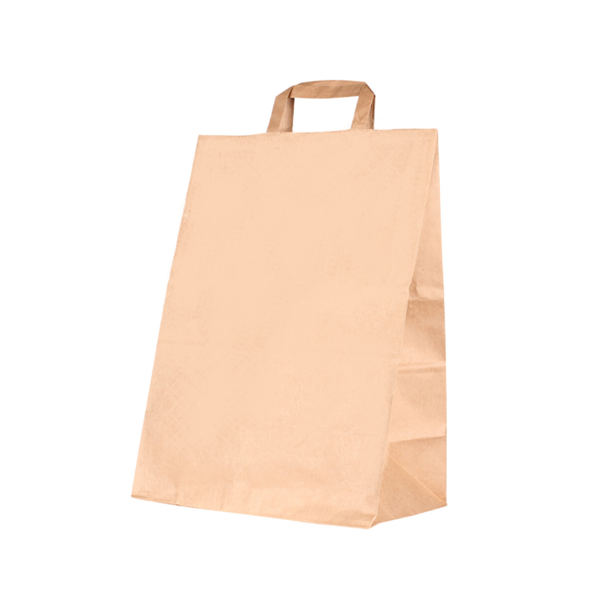 Flat Handled Kraft Paper Bags - 220 + 100 x 360mm - smooth